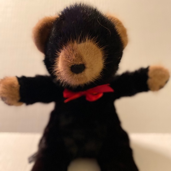 Rare / Preowned - 1980s Vintage Real Mink fur Teddy Bear w/ Red Bowtie - Picture 1 of 6